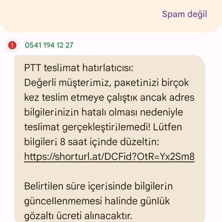 Kişisel Verilerimin İzinsiz Kullanımı Ve Sahte Teslimat Mesajı Endişesi