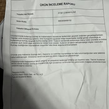 Bir Haftada Renk Değişimi Ve Yetersiz Müşteri Desteği