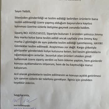 Teslim Edilmeyen Ürün İçin Boyner'den Yanıtsız Kalan Destek