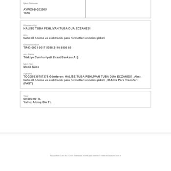 Paycell Üzerinden Yapılan 60.000 TL'lik Ödemenin Hesabıma Yansımaması Ve İade Sorunu