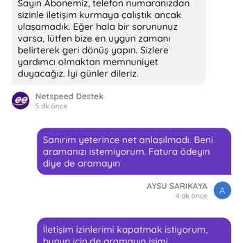 Fatura Ödeme Hatırlatmaları Nedeniyle Sürekli Rahatsız Edilmekten Şikayetçiyim