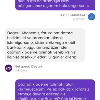 Fatura Ödeme Hatırlatmaları Nedeniyle Sürekli Rahatsız Edilmekten Şikayetçiyim