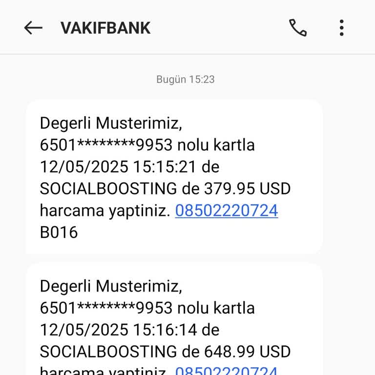 VakıfBank Kredi Kartımdan İzinsiz Harcama Sonrası Mağduriyetim Giderilmiyor