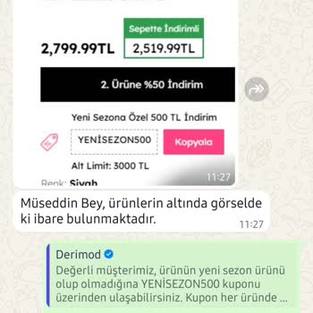 Derimod Çanta İndiriminde Kod Hatası Ve Yanıltıcı Müşteri Hizmetleri