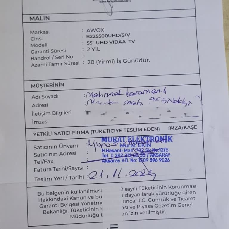 Awox TV'de Sürekli Arıza Ve İlgisiz Servis Mağduriyeti