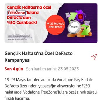 Vodafone Pay 19 Mayıs Kampanyasında Eksik Cashback İadesi