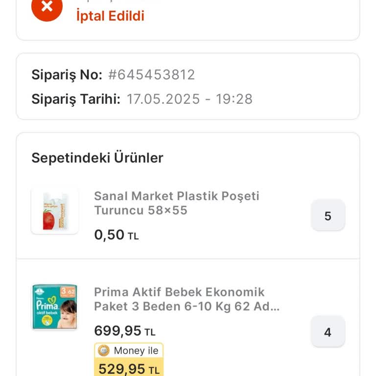 Migros Online Siparişim Stokta Yok Denilerek Şoför Tarafından İptal Edildi, Param İade Edilmedi