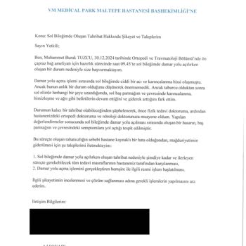 Damar Yolu Açılırken Sinir Hasarı Ve Hastanenin Sorumluluk Reddi