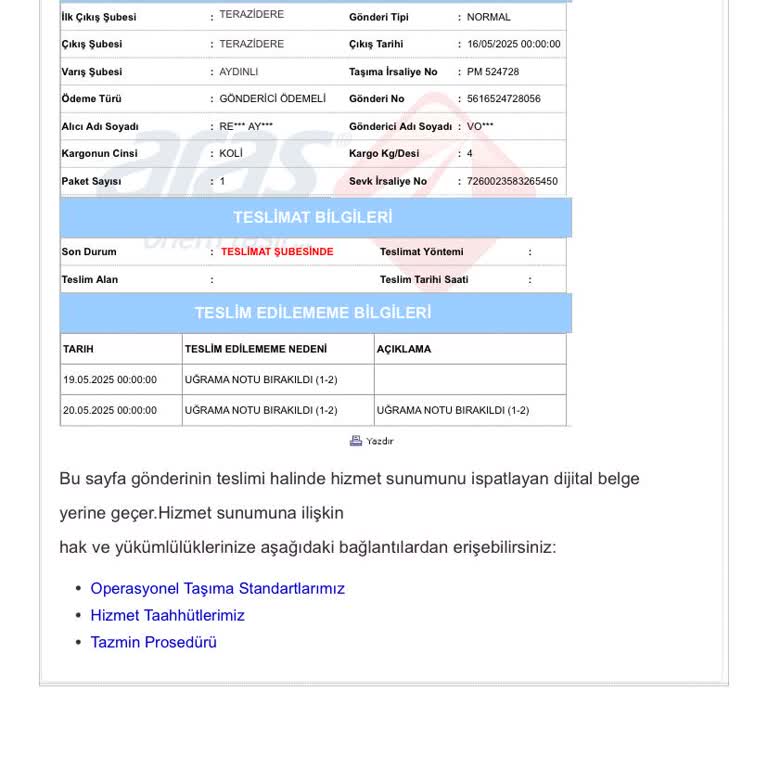 Aras Kargo Adresime Teslimat Yapmıyor Sürekli Mağdur Oluyorum