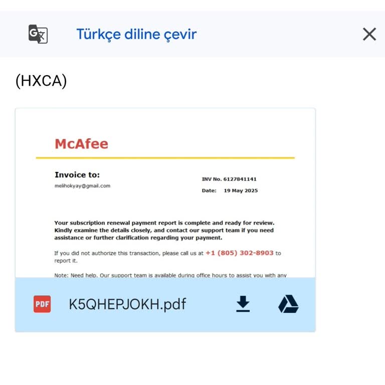 Rızam Dışında Mcafee Adına Yüksek Tutarlı Ödeme Bildirimi Ve Sahte Üyelik Mağduriyeti