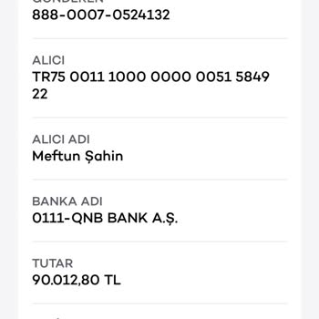 Yanlış Hesaba Gönderilen 90.000 TL'nin Acil İadesini Talep Ediyorum
