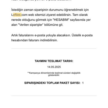 Lefties Online Siparişim Teslim Edilmedi, İletişim Yok, İptal Edemiyorum