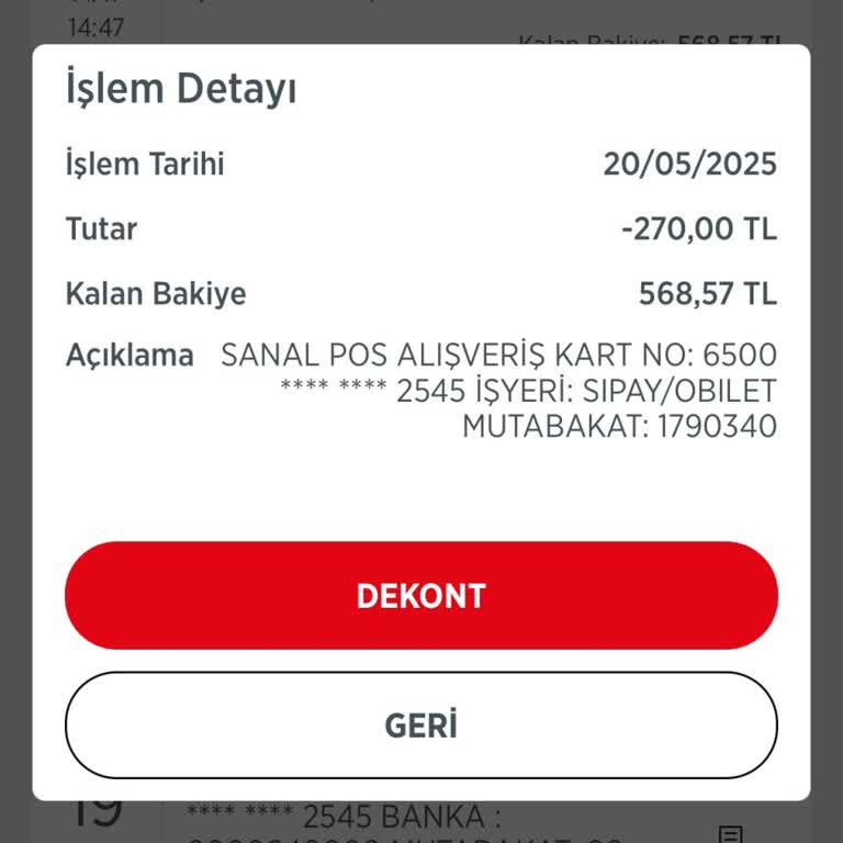 Bilet Alımı Başarısız, Para Çekildi Ve Fatura Yok!