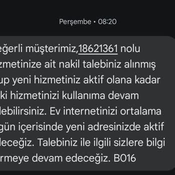İnternet Nakil Sürecinde Bilgi Eksikliği Ve Gecikme Yaşadım