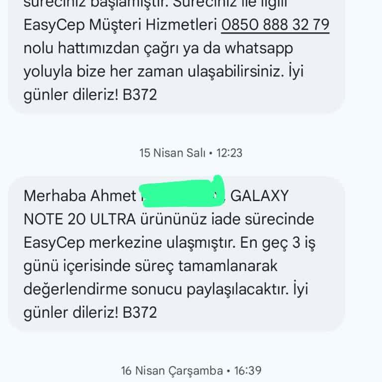İade Edilen Telefonun Ücretini Alamıyorum