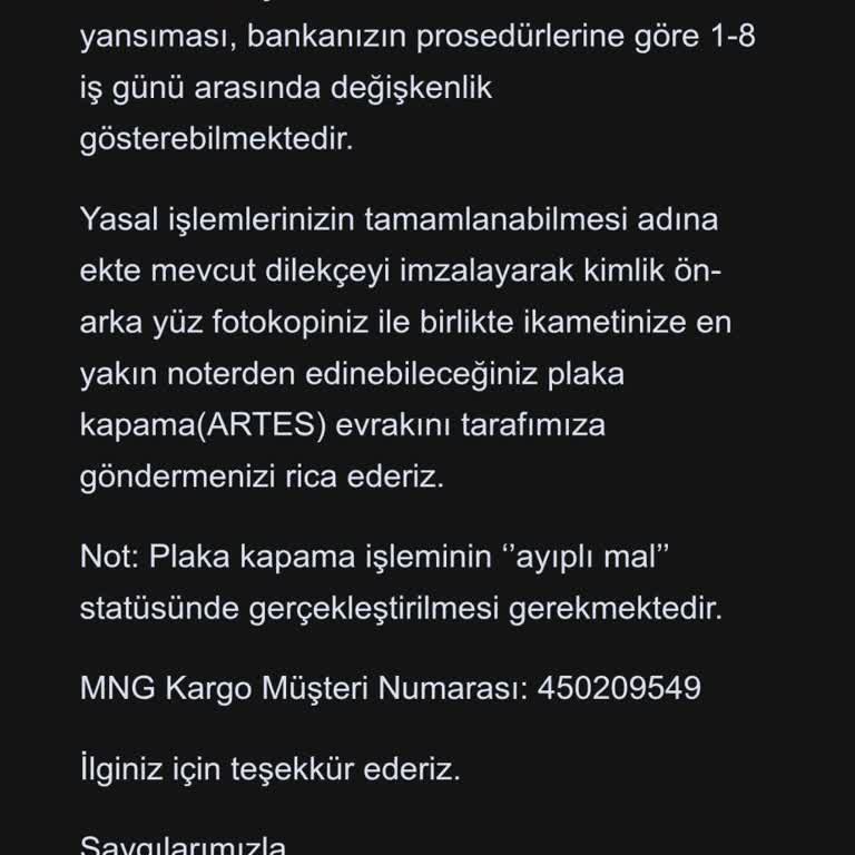 A101'den Alınan Arızalı Motosikletin İadesi Ve Plaka Kapama İşlemi İçin Gerekli Belgeler Sağlanmıyor