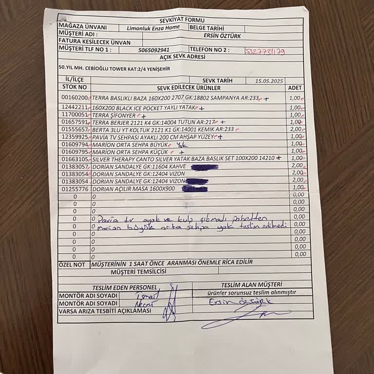 Enza Home Mersin Mağazasından Eksik Ve Gecikmeli Teslimat, İlgisiz Satış Temsilcisi