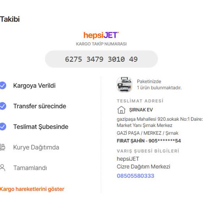 Hepsijet Cizre Şubesinde Kargom Dağıtıma Çıkmadı, Mağdur Edildim