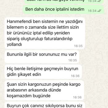 Sipariş İptali Taleplerine Saygısızca Yaklaşım Ve Yanlış Bilgilendirme