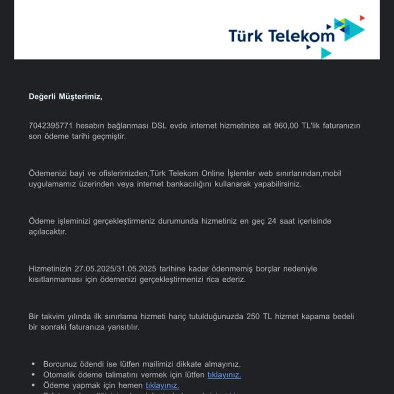 Türk Telekom Müşteri Temsilcisine Ulaşamıyor Ve Yüksek Fatura Sorunu Yaşıyorum