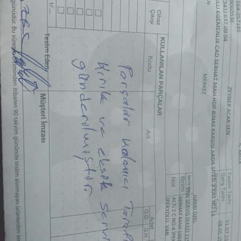 Satış Sonrası Hizmet Ve Parça Kalitesi Sorunu