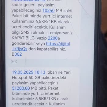 50 GB İnternet Paketi Bir Gecede Tükendi, Açıklama Yok!