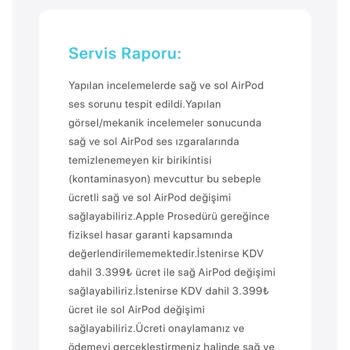 Garanti Kapsamındaki AirPods3 Kulaklıkta Ses Sorunu Ve Yüksek Ücret Talebi
