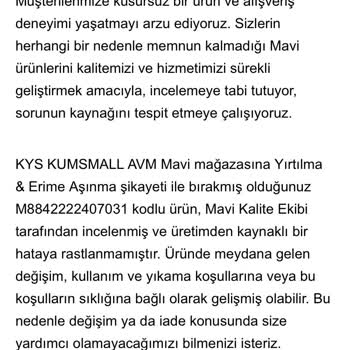 Pantolonlarda Garanti Süresi İçinde Aşınma Ve Olumsuz İnceleme Sonucu