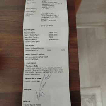 Bosch Bulaşık Makinesinde Yanık Plastik Kokusu Sorunu Ve İade Reddi