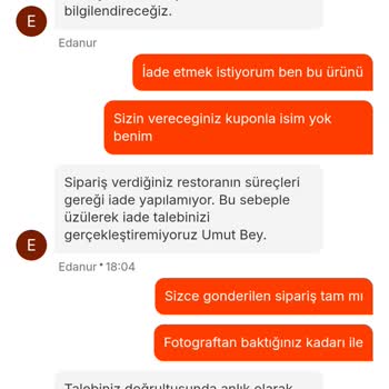 Eksik Ve Kalitesiz Siparişe Yetersiz Çözüm