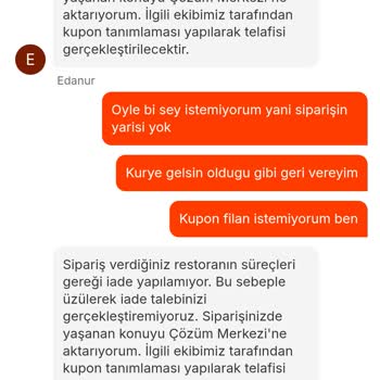 Eksik Ve Kalitesiz Siparişe Yetersiz Çözüm