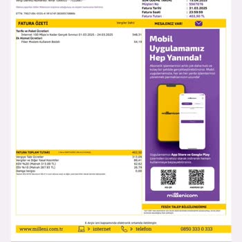 Taşıma Sonrası Millenicomdan Kullanmadığım Ay İçin Fatura Mağduriyeti Yaşadım