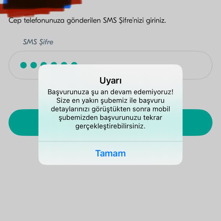 Türkiye Finans Mobil Uygulamasında Müşteri Olma Sürecinde Yaşanan Sorun