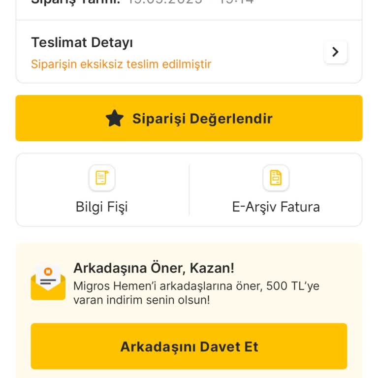 Migros Hemen Siparişim Geç Teslim Edildi Ve Müşteri Hizmetlerine Ulaşamadım