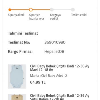 Civil Online Siparişimde Kargo Gecikmesi Ve Bilgilendirme Eksikliği