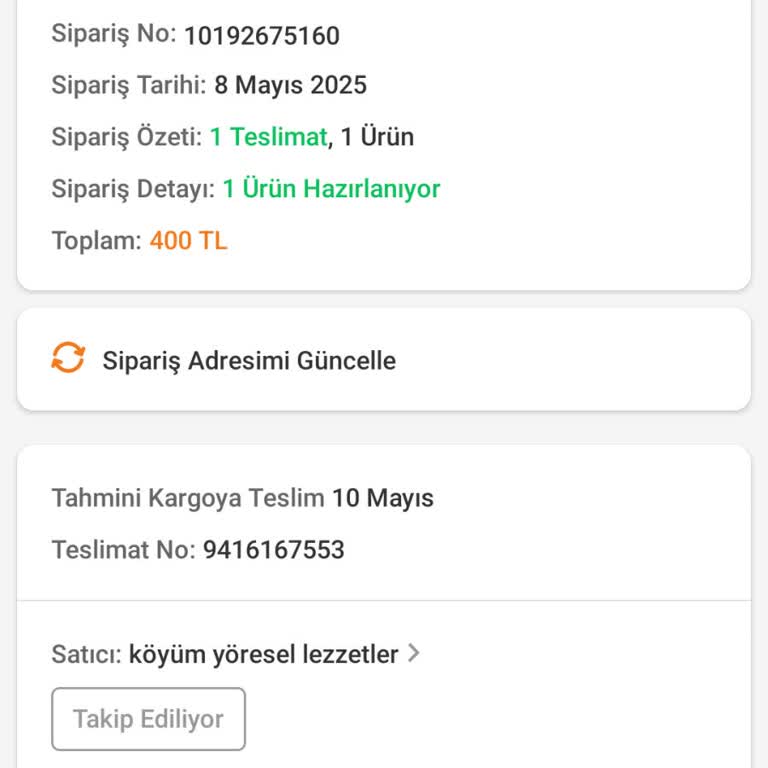 Üç Haftadır Teslim Edilmeyen Sipariş Ve İade Sorunu