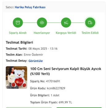 Sipariş Edilen Ayıcık Boyutunda Yanlışlık Ve İletişim Sorunu