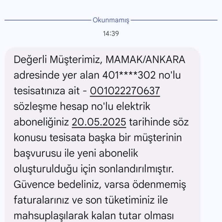 Elektrik Aboneliğim Bilgim Dışında Sonlandırıldı, Mağduriyetim Giderilmiyor