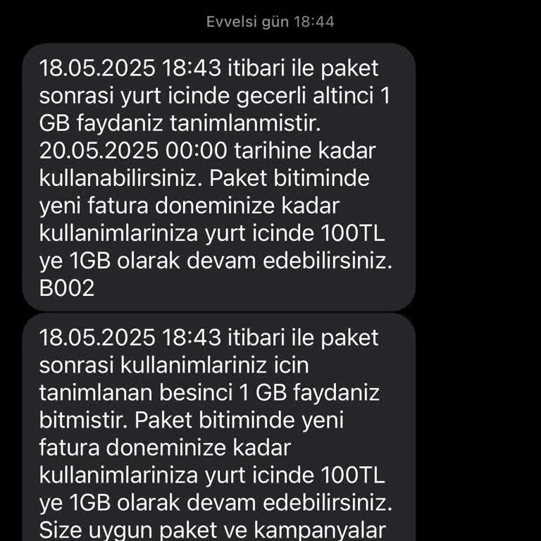 Aşım Paketleri Hakkında Bilgilendirme Eksikliği Ve Yüksek Fatura