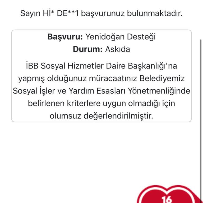 Yenidoğan Destek Başvurum Haksız Şekilde Reddedildi