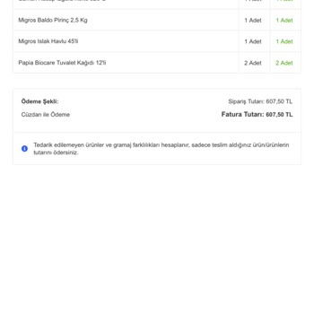 Migros Eksik Ürün Teslimatı Ve İade Sorunu Yaşadım