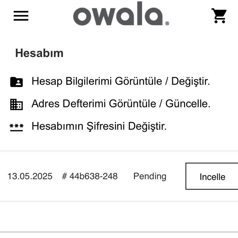 Owalatr.com Siparişim Askıda Görünüyor