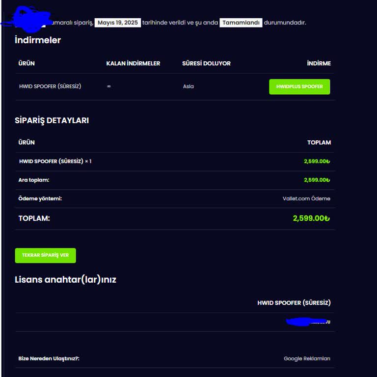 Hwidplus Satın Aldığım Üründe Yaşadığım Sorunlar Ve Memnuniyetsizlik