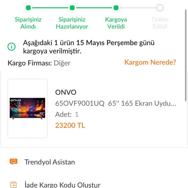 Kargo Dağıtımda Gösterilip Teslim Edilmeyen Ürün Mağduriyeti