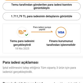 Temu Alışveriş İptali Sonrası Para İadesi Yapılmadı