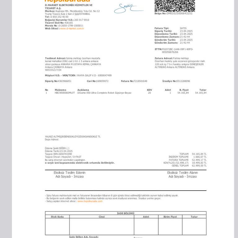 Dreame X50 Sürekli Arıza Veriyor, Ücret İadesi Talep Ediyorum