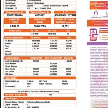 Aydem Elektrik Faturasında Anormal Artış Ve Bilgilendirme Eksikliği