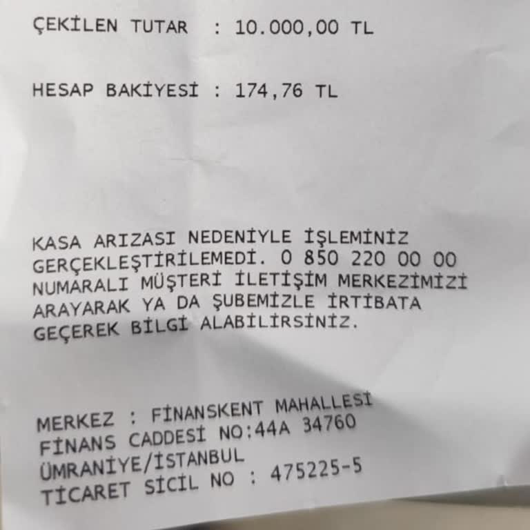 ATM'den Çekilemeyen Bakım Parası Ve Yetersiz Müşteri Hizmeti