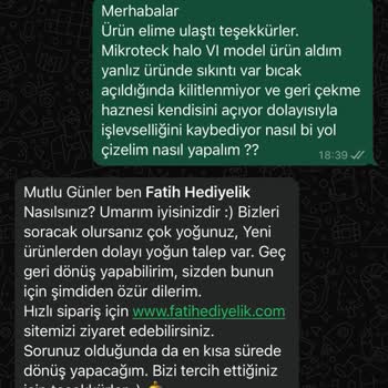 Aldığım Çakı Arızalı Çıktı Satıcı İletişime Geçmiyor