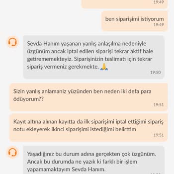 İptal Edilen Siparişin Ücreti İade Edilmedi, Müşteri Mağdur Edildi